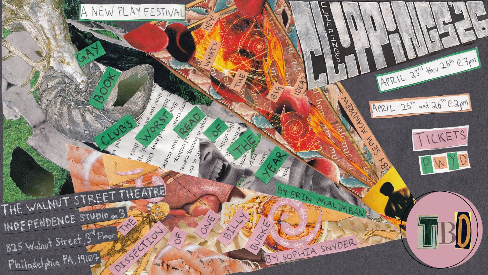 TBD presents CLIPPINGS ‘26: a New Play Festival for Philly Theatre Week